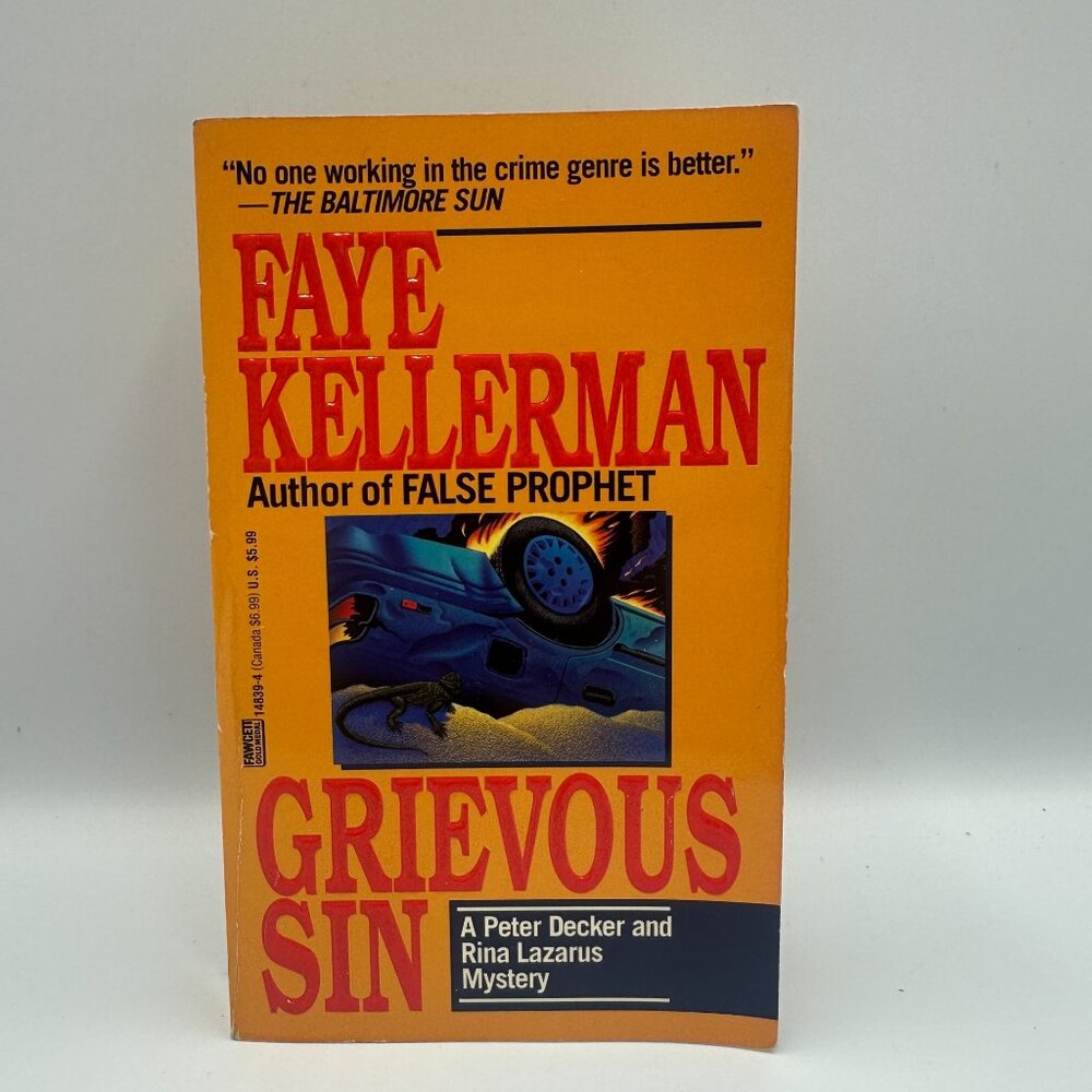 Grievous Sin By Faye Kellerman 1993 Paperback 1st Ballantine Edition Mystery